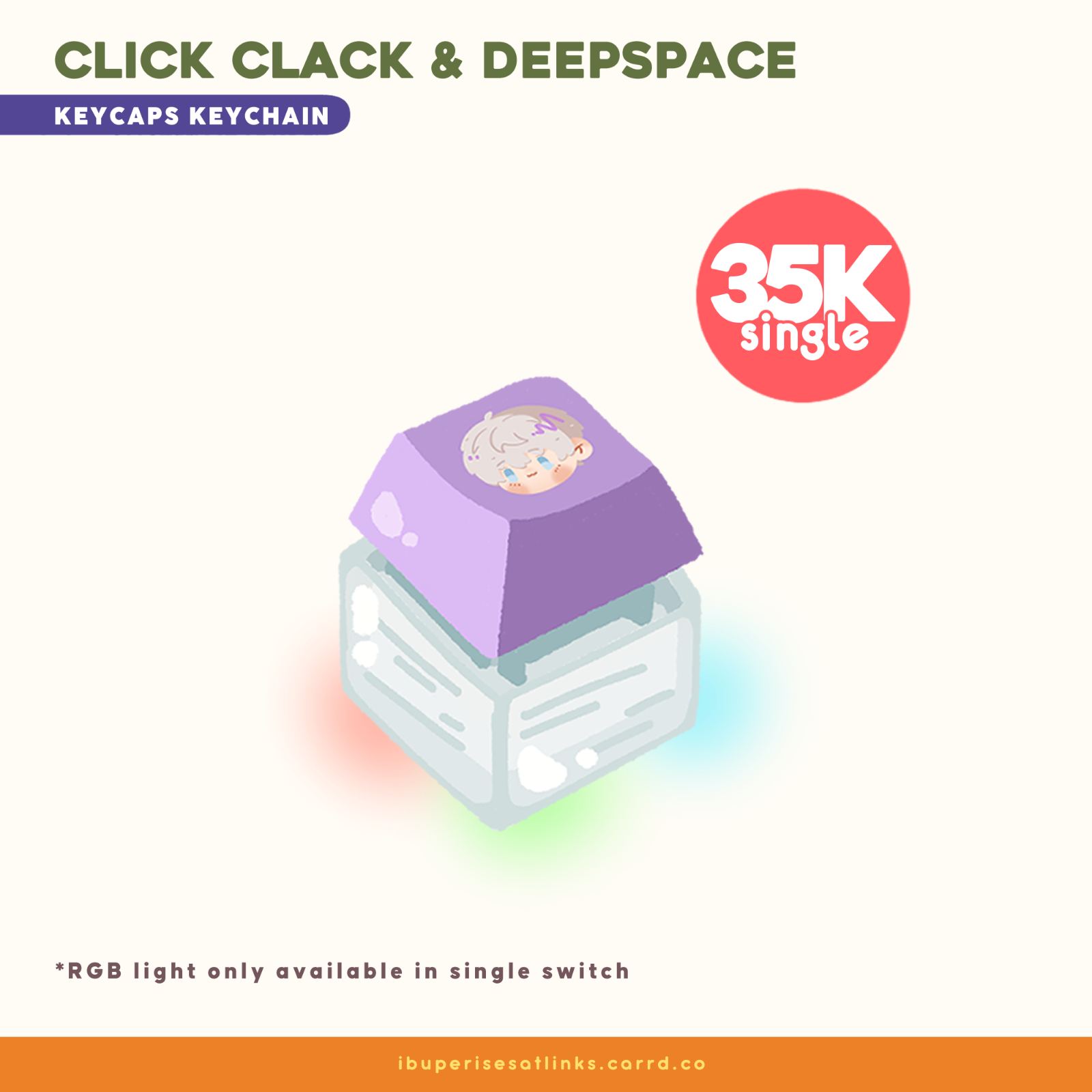 Click Clack & Deepspace Keycaps Keychain - Single