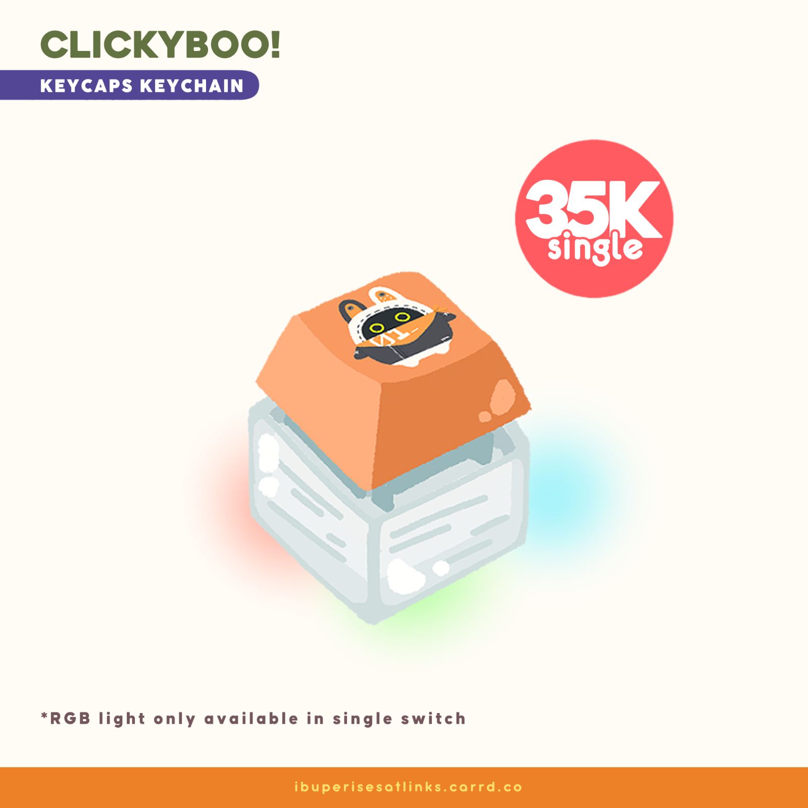 Clickyboo! Keycaps Keychain - Single